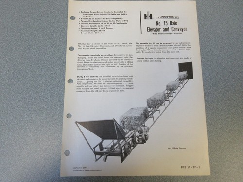 International bale elevator - bale,