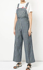 Vale. Australia Blue Stripe Denim Baggy Steam Overalls/Dungarees Jumpsuit 8 - 10