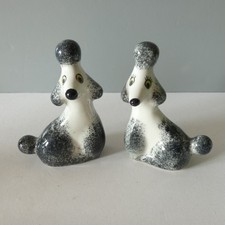 Hannah Turner French Poodle Salt & Pepper Shakers Pots Kitsch Novelty Ceramic