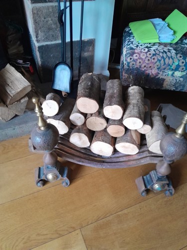 Fire basket and dogs - basket,
