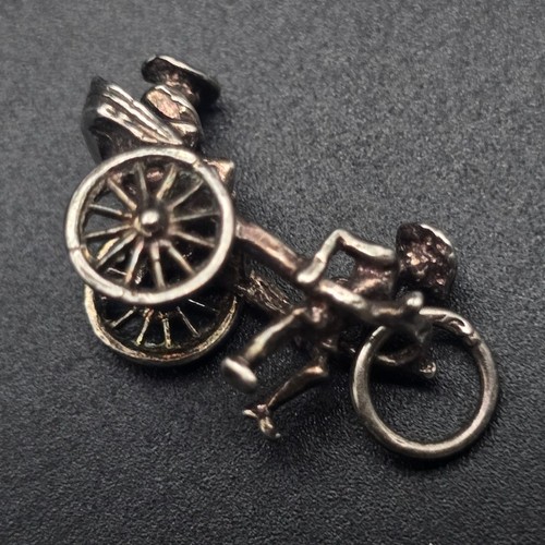 Sterling silver rickshaw - rickshaw, charm