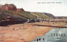 POSTCARD - NORFOLK - CROMER - WEST BEACH FROM THE PIER - RONCE & WORTLY