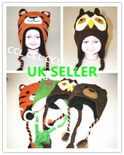 Kids Warm Winter Woollen Animal Hat Cartoon Tiger Frog Bear Owl Children