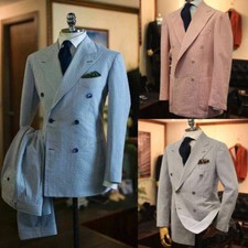 Men Seersucker   Suit Double