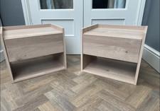 FLOATING BEDSIDE CABINETS NEW UNUSED PAIR WALL HUNG