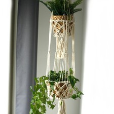 Macrame Pot Double Holder
