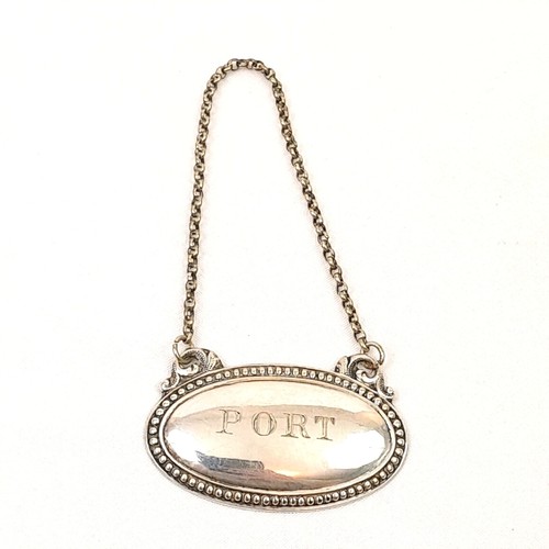 Port decanter label with - port,