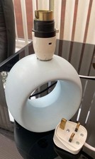 Lamp Blue Ceramic Bedside Small Occasional Side-Table Light. No Shade