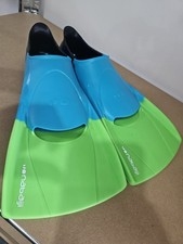 Decathlon Nabaiji Swimming Fins UK Size 2.5/3 Green Blue Flippers high quality 