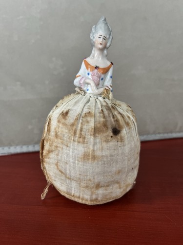 Antique porcelain half doll - porcelain,