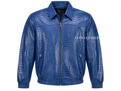 Men blue crocodile pattern - men's,