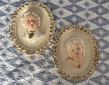 Vintage Chalkware Wall Plaques