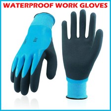 Waterproof Latex Coated Work Safety Grip Gloves Builders Gardening Mechanic