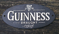 CAST IRON DRAUGHT GUINNESS SIGN HAND PAINTED HOME BAR PUB RESTAURANT COLLECTABLE