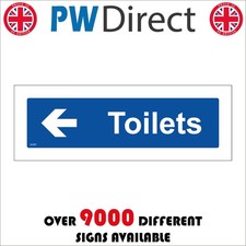SIGN Toilets Left Arrow White