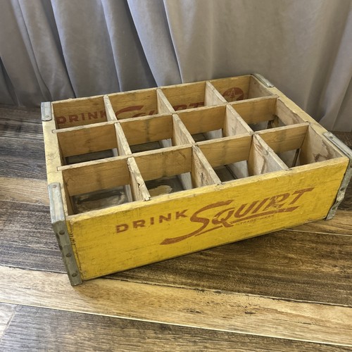 Vintage yellow wooden soda - vintage,