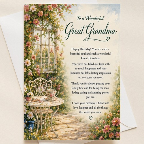Wonderful great grandma - to,