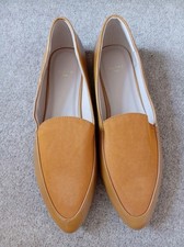 NEW Ladies Slip On Mustard Flats Pointed Toe Smart Shoes Size UK 8.