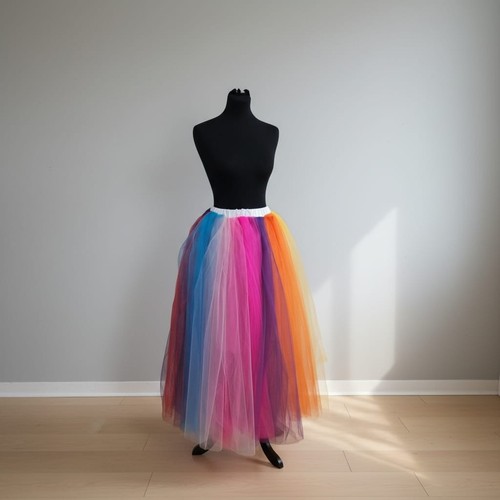Colourful rainbow tulle skirt - rainbow,