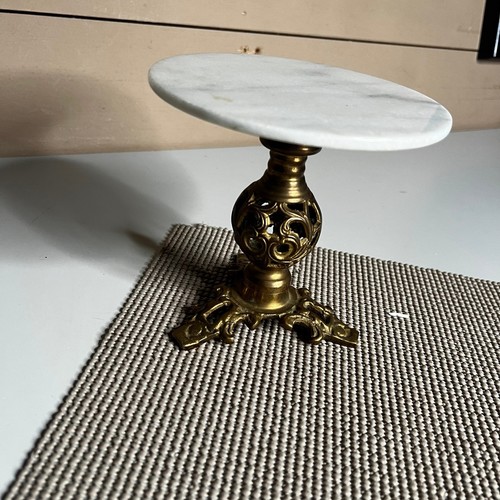 Vintage marble top pedestal - marble,
