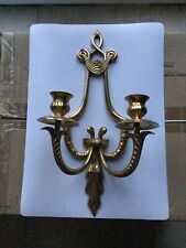 Art Deco Style Sconce Solid Brass Wall Hanging Candle Holder For 2 Candles 41cm