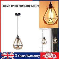Vintage Retro Industrial Loft Hemp Rope Metal Pendant Ceiling Light Retro Lamp