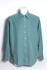 Eton Mens Dress Shirt 42 16.5 Green Long Sleeve Button