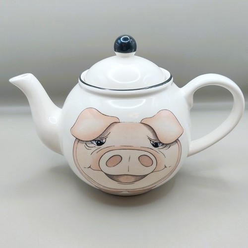 Arthur wood teapot pig head - wood,