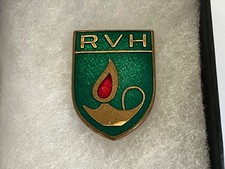 Vintage Original Royal Victoria Hospital Belfast Enamel Pin Badge By Fattorini