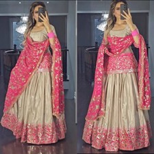 PINK CHIKU SEQUENCE LONG CHOLI