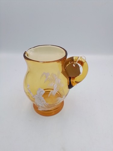 Amber glass jug - glass, with