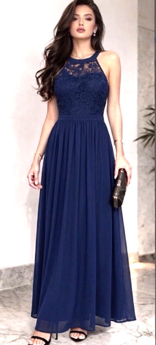 Lipsy navy blue maxi dress - navy,