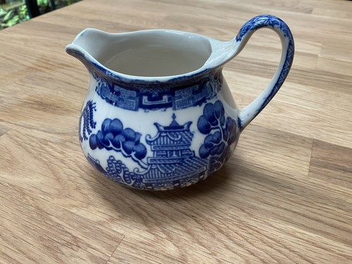 Vintage small blue willow jug - vintage,