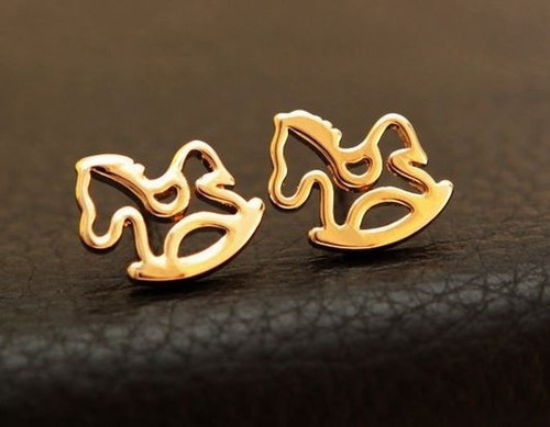 Gold rocking horse - gold, stud
