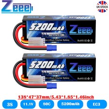 2x Zeee 3S LiPo Battery 11.1V 80C 5200mAh EC3 Plug for RC Car Truck Helicopter