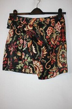 SIZE MEDIUM ZARA BLACK FLORAL SATIN WRAP FRONTED SKIRT    8323