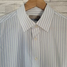 Mens M&S Dress Shirt Blue Neck