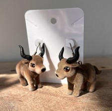 Jungle In My Pocket Wilder The Wildebeest Handmade Earrings Cute