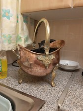 vintage brass coal bucket