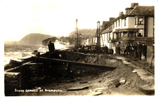 Storm Damage At Sidmouth Devon Vintage Real Photo Postcard c1925