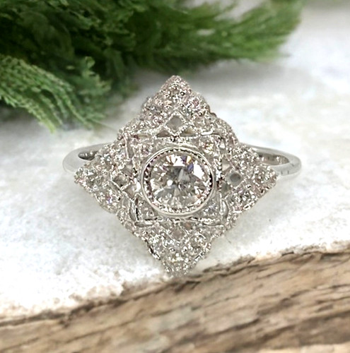 Art deco style diamond ring - art,