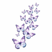 Pale Lilac Butterfly Vinyl Sticker Decal│x12 Pretty Butterfly Wall Phone Graphic