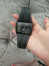 POLICE Men's Twingear Chronograph Watch 11397J Dual Time Black Leather Strap