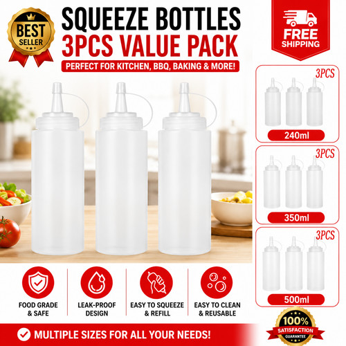 Large squeeze bottles with - squeeze,