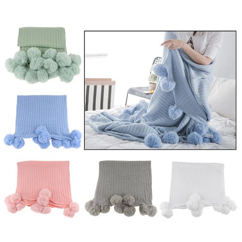 Knitted throw blanket with - knitted,