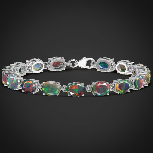 Fire opal tennis - bracelet, 925