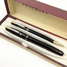 Waterman 503 fountain pen and pencil set, 14k gold nib, boxed