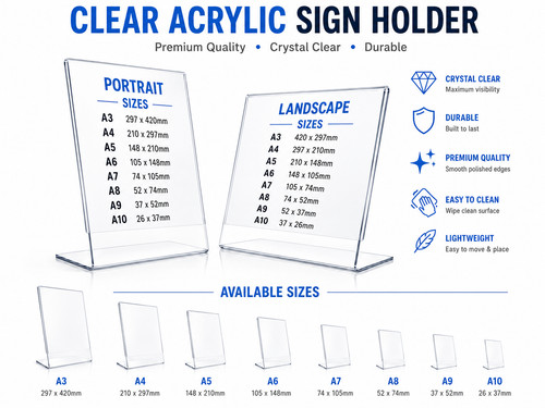 Acrylic poster menu holder - poster,