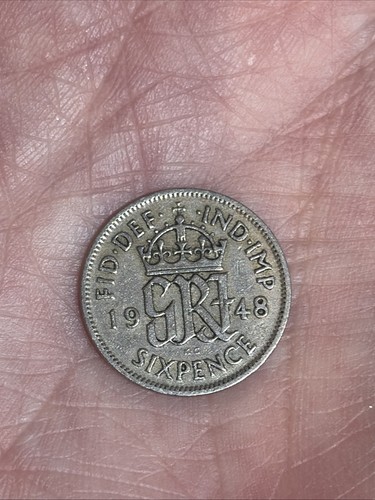 1948 king george sixpence - 1948,