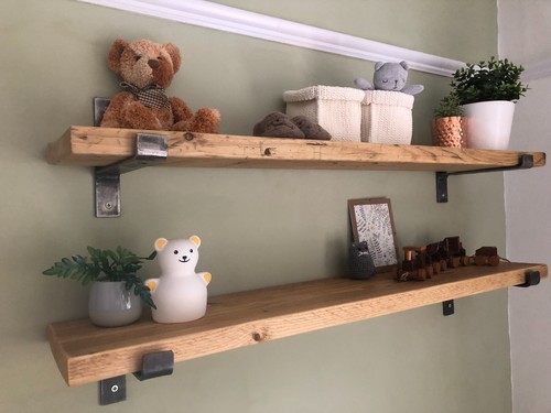 Rustic scaffold board shelving - board,